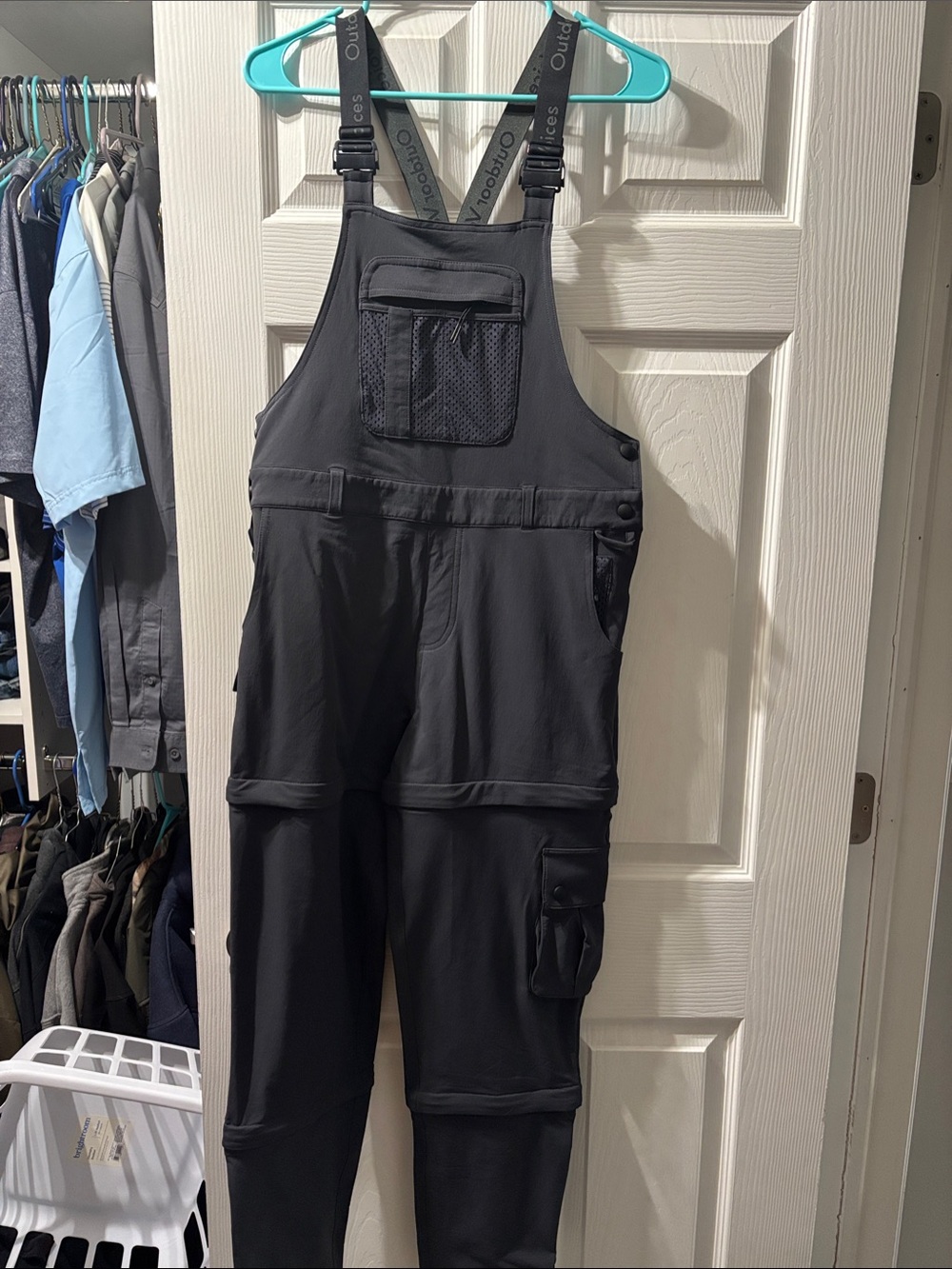 Outdoor voices Black Overalls Bib Jumpsuit with Utility Pockets